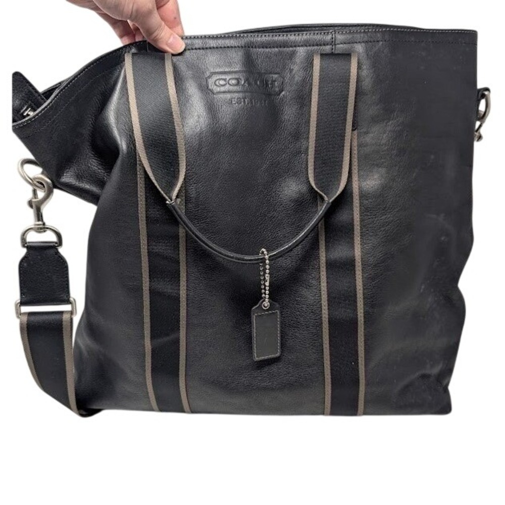 Coach Heritage Leather Utility Tote Black‎ Bag
